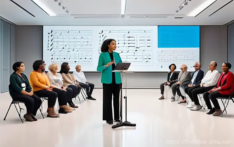 음악테라피사 개인 발전 계획 - **Prompt 1: The Evolving Music Therapist**
"A diverse group of music therapists, representing va...