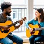 Home 23 음악테라피사 치료를 위한 이론 - A serene music therapy session in a bright, modern Parisian therapy room, featuring a diverse adult ...